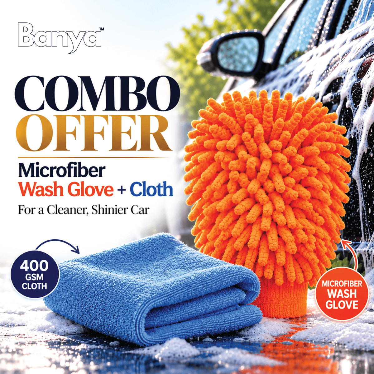 Plush Microfiber Wash Glove (8-Inch)